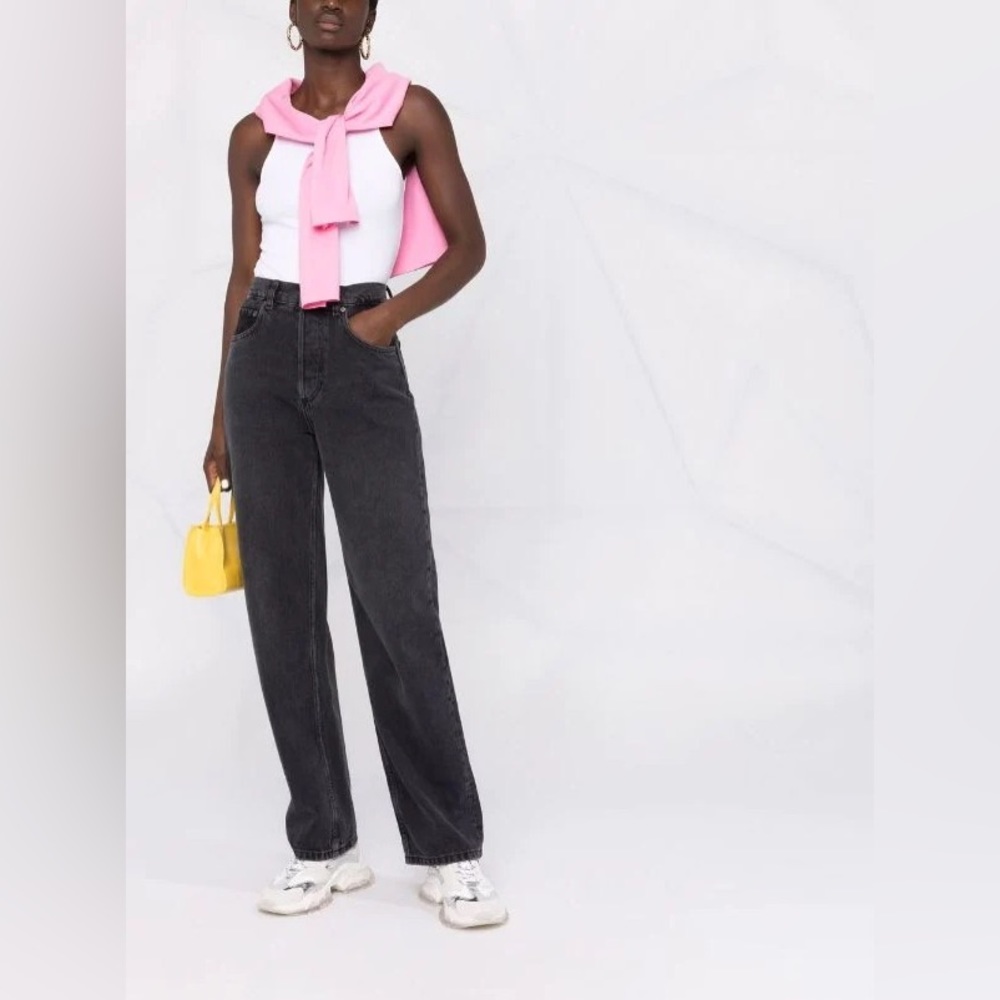 Boyish Ziggy High Rise Straight Leg Denim Jeans Black Denim